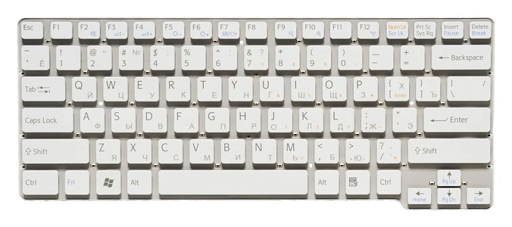 Клавиатура для Sony VGN-CW RU, White