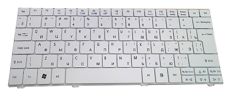 Клавиатура для Acer Aspire 1810T, 1410, One 751 RU, White