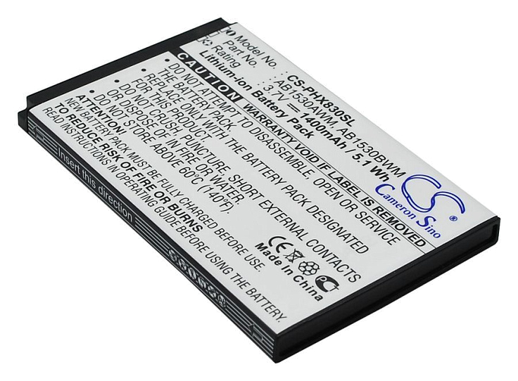Аккумулятор CameronSino CS-PHX830SL для Philips AB1530AWM, AB1530BWM