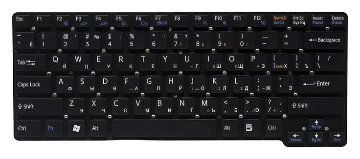 Клавиатура для Sony VGN-CW RU, Black