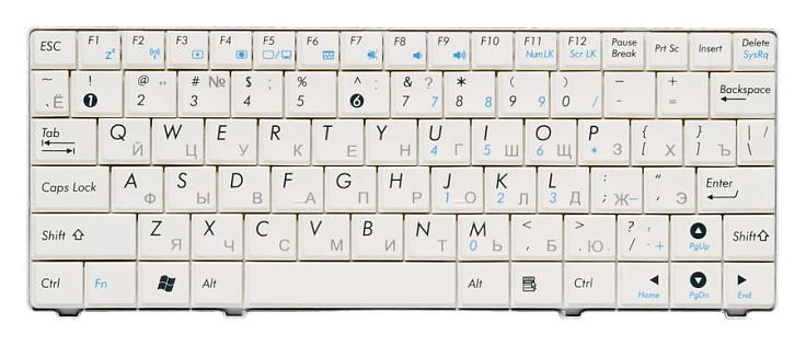 Клавиатура для Asus EEE PC 900HA RU, White